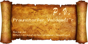 Praunstorfer Valdemár névjegykártya
